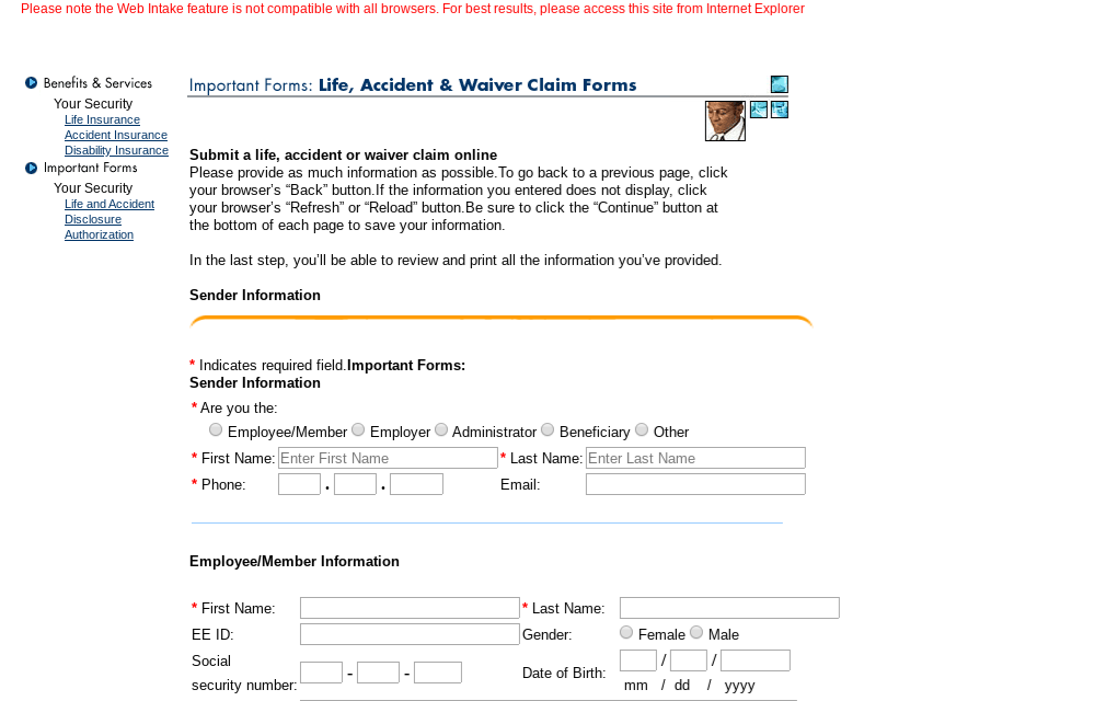 Cigna's Online Claim Form