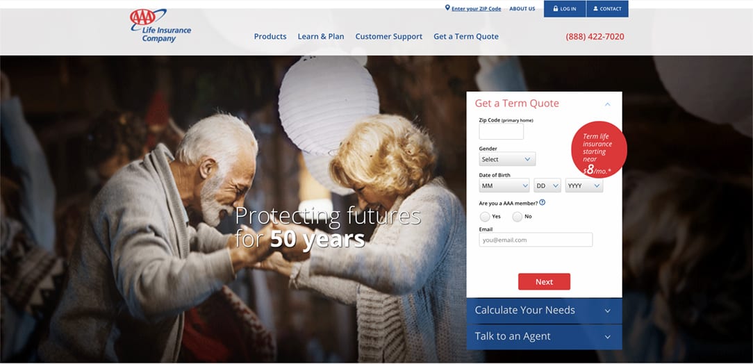 AAA Life Insurance Quote Home Page